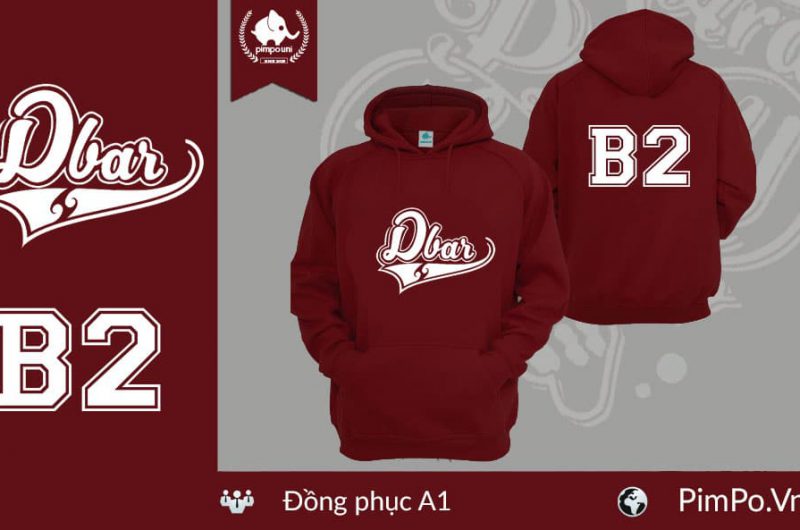 Áo nỉ hoodie đồng phục lớp B2