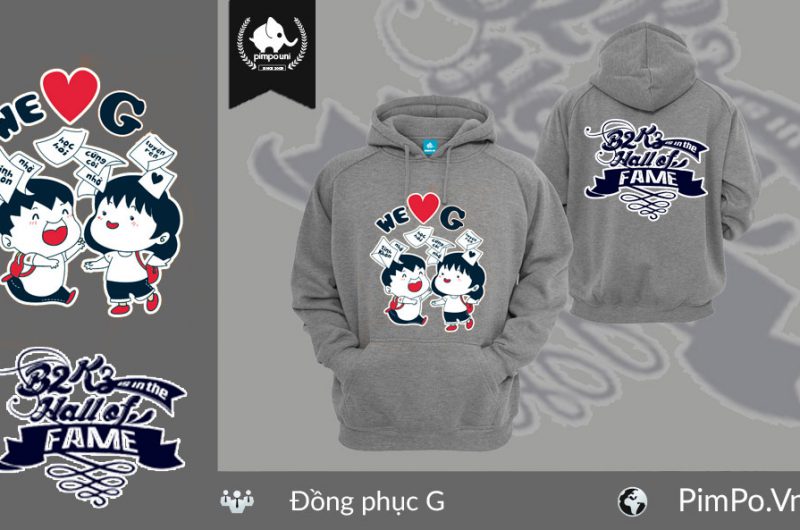 Áo nỉ hoodie đồng phục lớp G