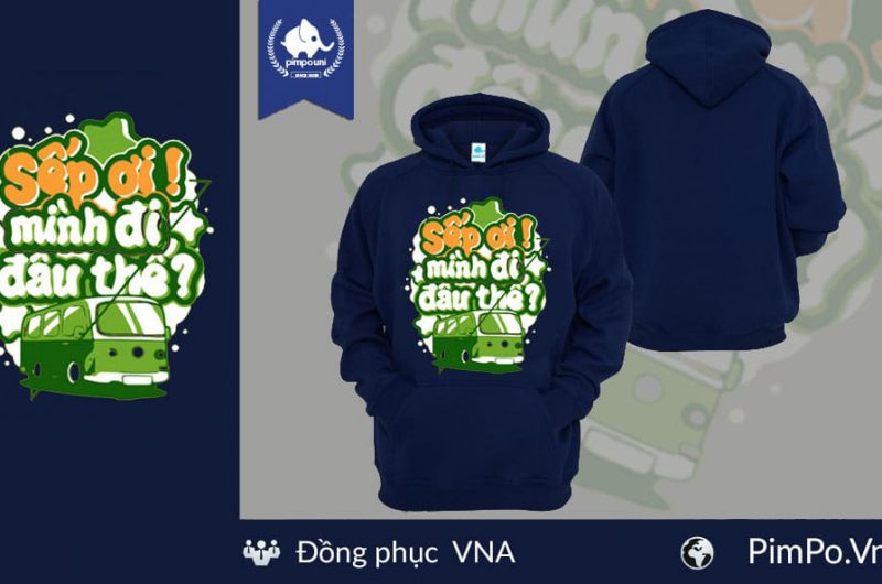 Áo nỉ hoodie đồng phục công ty VNA