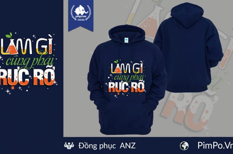 Áo nỉ hoodie đồng phục công ty ANZ