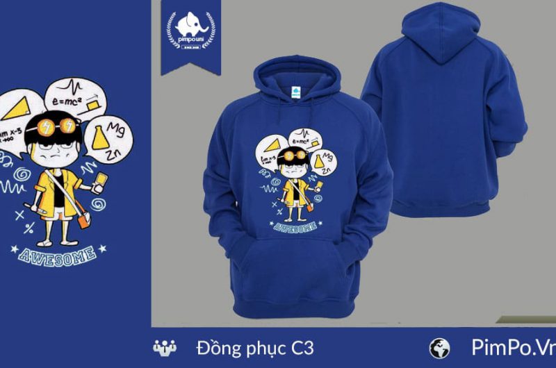 Áo nỉ hoodie đồng phục lớp C3